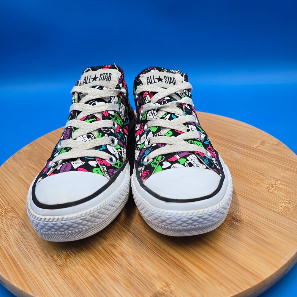 Converse Chuck Taylor All Star Low Top Doodle Print Neon Sneakers Womens Size 6 - Picture 3 of 8
